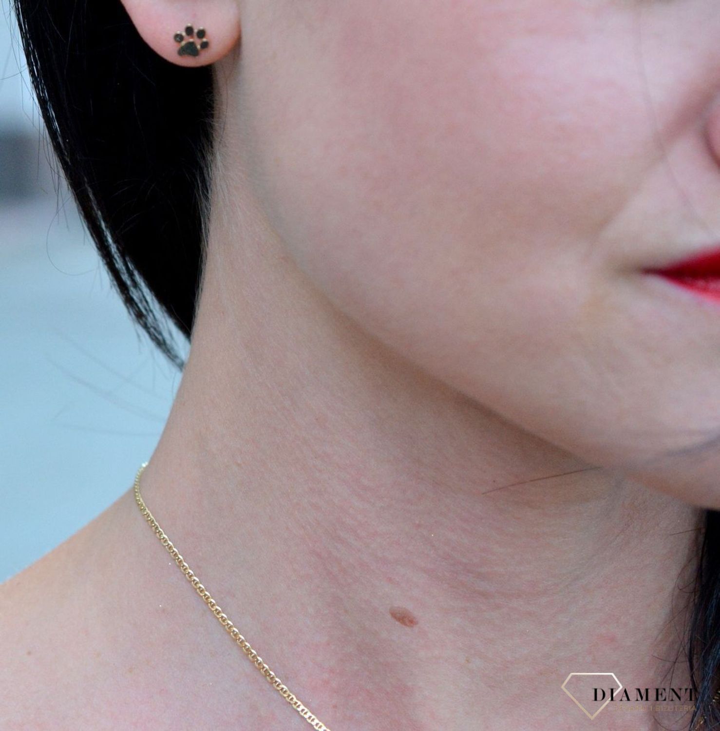 Złote kolczyki przy uchu 'Złota Łapka' KL 8015.jpg